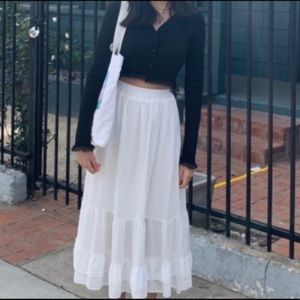 Midi Long White skirt